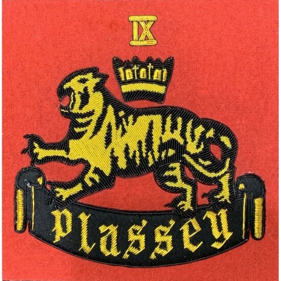 9-(Plassey)-Battery-Royal-Artillery-Hand-Embroidered-Bullion-&-Wire-Frame-Badge