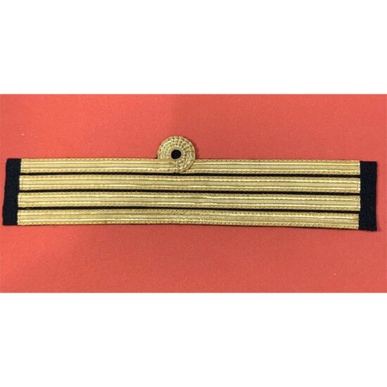 Cuff-Rank-Sleeve-1Curl-3-Bars-Gold-wire-For-Captain-Sold-Pair