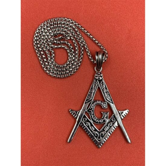 Freemasonry-G-Symbol-Stainless-Steel-Necklace-Masonic-Square-And-Compass-Pendant