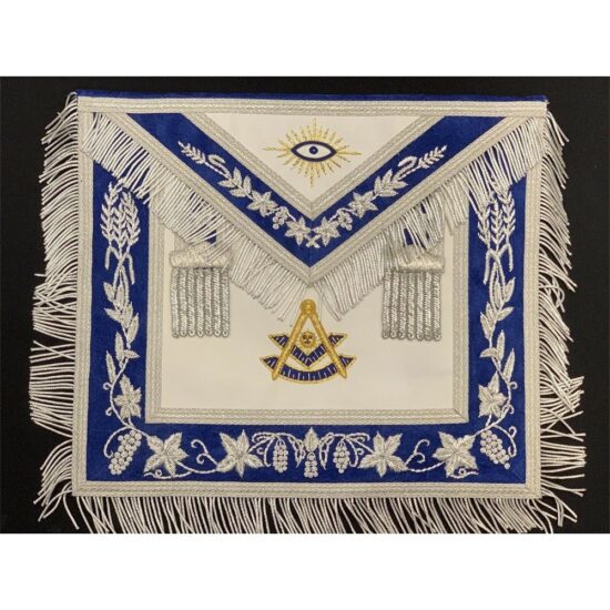 Hand-Embroidered-Masonic-Past-Master-Apron-On-Royal-Blue-Velvet