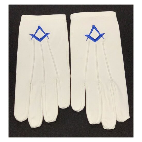 Masonic-Gloves-with-Embroidered-Square-&-Compass-In-Sizes-Large-Medium-Small