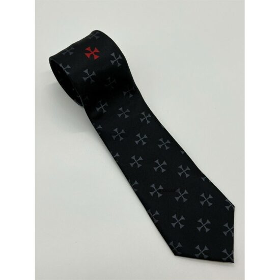 Masonic-Knights-Templar-Tie-Knights-Templar-Cross-Neck-Tie-Handmade-Masonic-Regalia-Neck-Tie