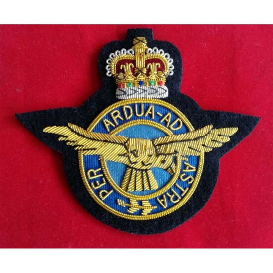 RAF-Blazer-Badge-Wire-Embroidered-Royal-Air-Force-Bullion-And-Embroidered-Badge