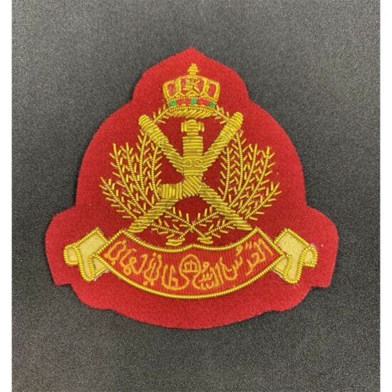 Royal-Army-Of-Oman-Hand-Embroidered-Bullion-And-Wire-Badge-Oman-Army-Badge