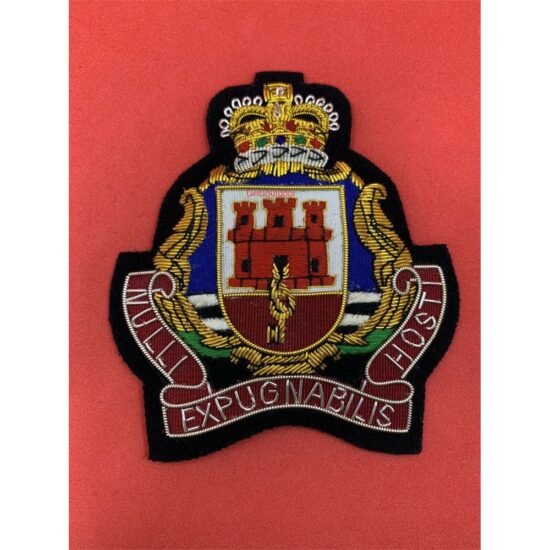 Royal-Gibraltar-Regiment-Blazer-Badge-RGR-Embroidered-Bullion-Wire-Blazer-Badge