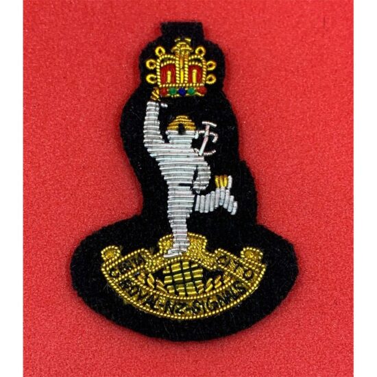 Royal-NZ-Signals-Corps-Cap-Badge-Hand-Embroidered-Bullion-And-Wire-Cap-Badge