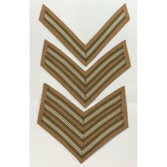 WW1-British-Cloth-Stripes-Insignia-Arm-Chevrons-Rank-Badge-Set-Of-Three